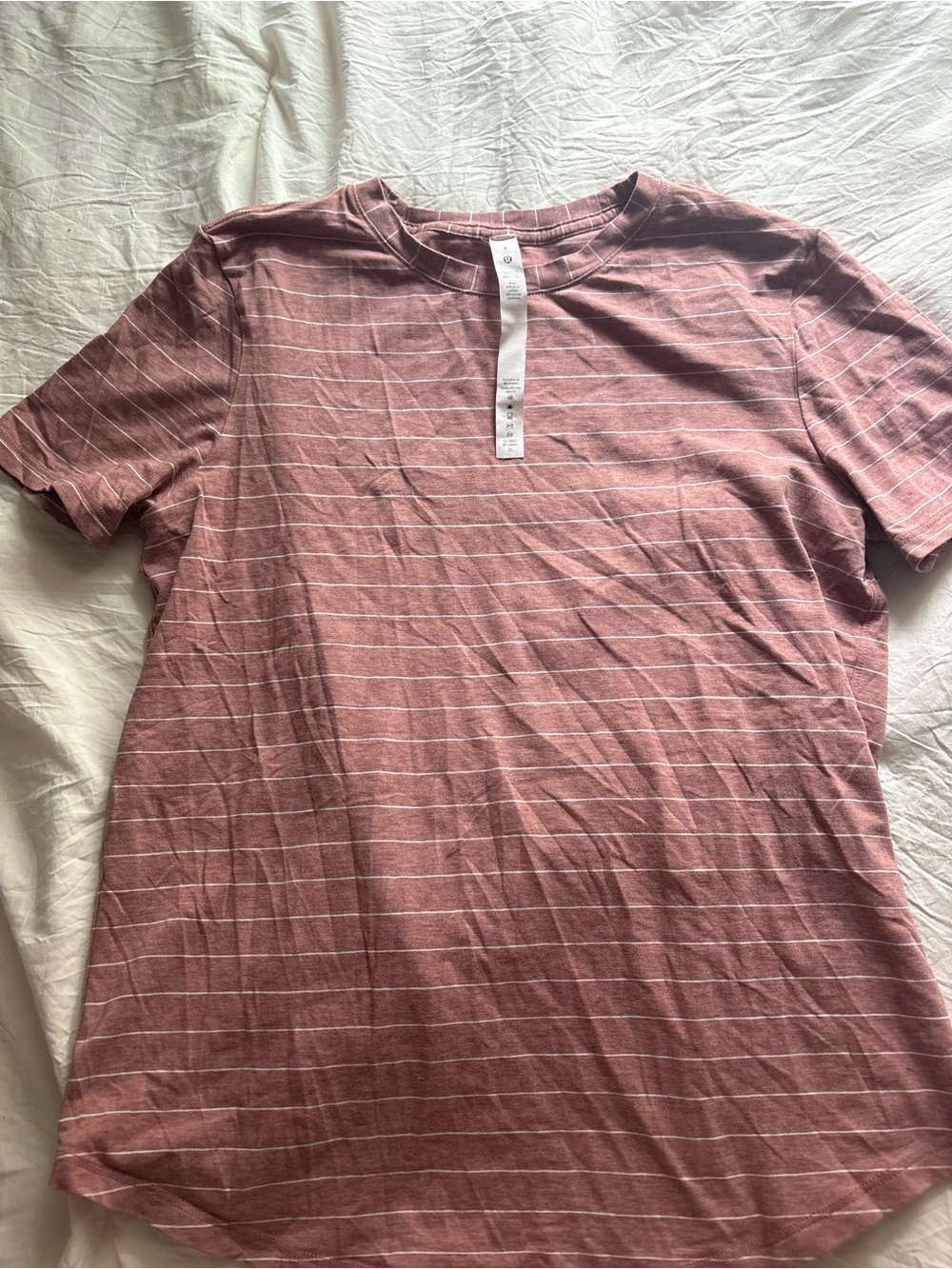 Women's Lululemon Striped Crewneck T-Shirt - Dusty Rose